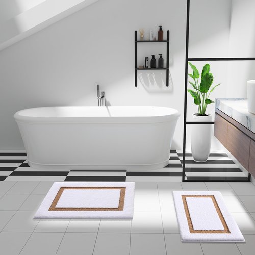 OLANLY Bathroom Rugs Mat 32x20, Extra Soft Absorbent Microfiber Bath Rugs, Rubber Backing, Quick Dry, Machine Washable Bath Mats for Bathroom Floor, Tub and Shower, Home Decor Accessories, Brown