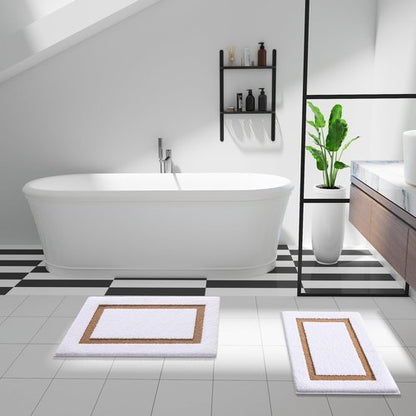 OLANLY Bathroom Rugs Mat 32x20, Extra Soft Absorbent Microfiber Bath Rugs, Rubber Backing, Quick Dry, Machine Washable Bath Mats for Bathroom Floor, Tub and Shower, Home Decor Accessories, Brown