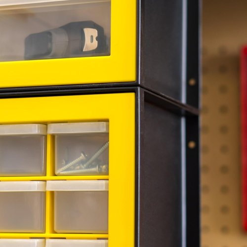 IRIS Hardware Storage Drawer | 44-Drawer Parts Organizer - Durable Yellow Design