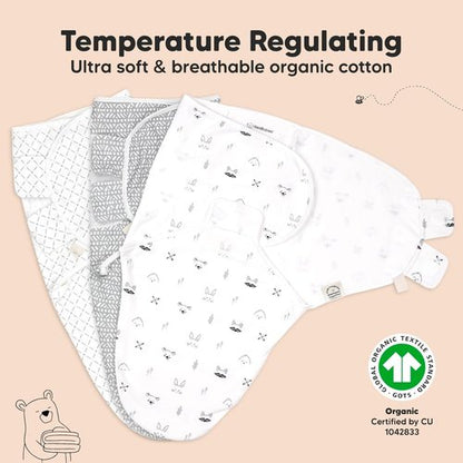 KeaBabies Baby Swaddle Sleep Wrap 3-Pack & Burp Cloths 5-Pack | Newborn Essentials for Boys & Girls