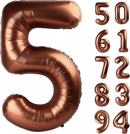 5th Birthday Decorations - Dark Brown 40 Inch Number Balloons by [Brand Name]