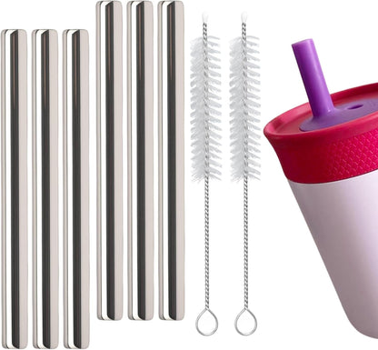 Owala Stainless Steel Straw Set - 8 Replacement Straws for 12oz & 15oz Tumblers | Includes 2 Cleaners