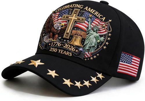 250th Anniversary USA Hat - Eagle Liberty Cross Design | Adjustable Baseball Cap for Men & Women