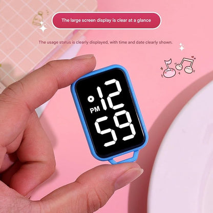 SVORTEKA Digital Keychain Watch with Night Light - Square Portable Timepiece (Variation P)
