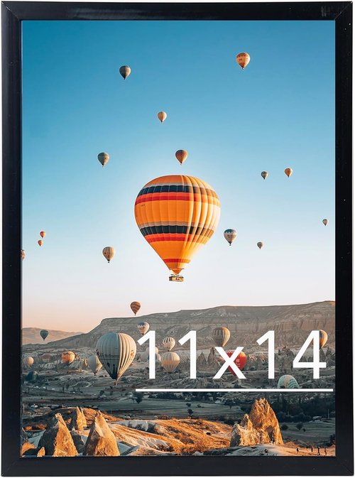 JCJMY 11x14 Black Picture Frame - Versatile Wall Mounting for Horizontal or Vertical Display