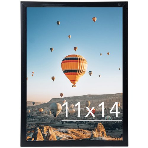 JCJMY 11x14 Picture Frame Black for Wall Hanging, Wall Mounting Horizontally or Vertically, 11 x 14 Wall Gallery Poster Photo Frame with Shatter Resistant Plexiglass, Black