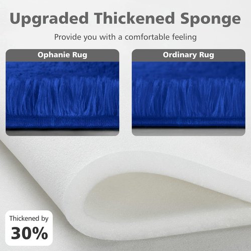 Ophanie Area Rugs for Bedroom Living Room, Color Navy Blue, Size 4' x 6', Shape Rectangular