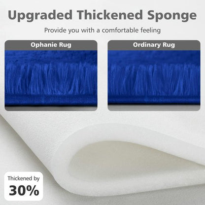 Ophanie Area Rugs for Bedroom Living Room, Color Navy Blue, Size 4' x 6', Shape Rectangular