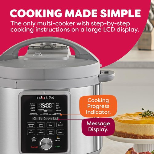 Instant Pot 8-Quart Electric Pressure Cooker - Whisper Quiet 9-in-1 with Stainless Steel Finish | Over 800 Recipes