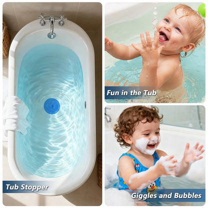 Tub Stopper 5 Pack 6 Inch Silicone Universal Drain Stopper Plug Cover, Flat Suction Bathtub Tub Stopper Bathtub Plug for Bathroom Kitchen Laundry in 5 Colors (White, Grey, Black, Yellow, Blue)