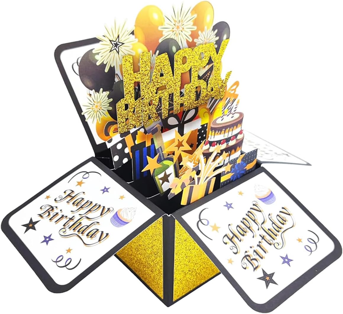Pop Up 3D Birthday Card - Unique Greeting Card with Envelope for Him, Her, Kids | Perfect Gift