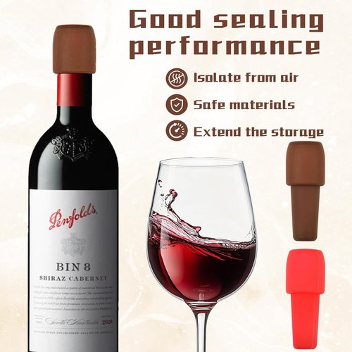 8Pcs Silicone Wine Stopper Leakproof Airtight Seal, Reusable Bottle Caps, Wine Bottle Cover Caps to Keep Wine Fresh, Beer Champagne Stopper Home Use