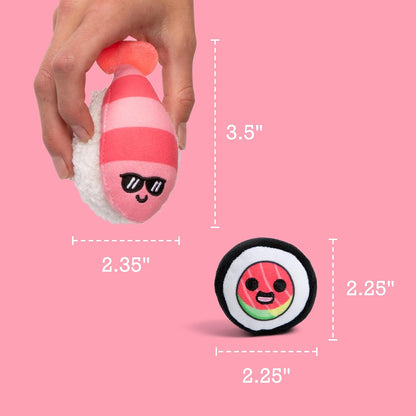 Relatable Emotional Support Sushi | Cuddly Stuffed Animals Set - 5 Plush Toys with Basket for Mom