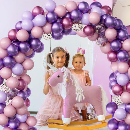 OuMuaMua Pink & Purple Balloons - 62Pcs Latex Balloons for Birthday, Baby Shower & Wedding Decor | 12 Inch