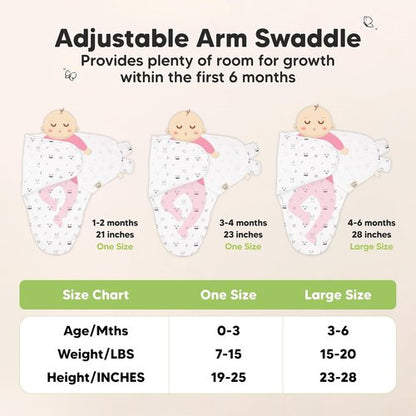 KeaBabies Organic Soft Baby Swaddles - 3-Pack Newborn Sleep Sacks with Hats | Breathable 0-6 Months