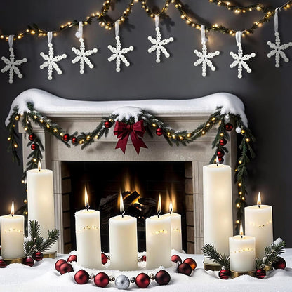 Beeveer 12 Pcs White Snowflake Ornaments - Elegant Hanging Decor for Christmas Tree & Winter Wonderland