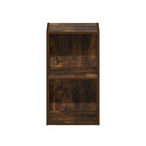 Furinno PASIR Book Shelf, 2-Tier Modern Bookshelf, Open Shelves Bookcase 9 x 12 x 21, Easy Assembly, for Living Room, Bedroom, Home Office, Amber Pine