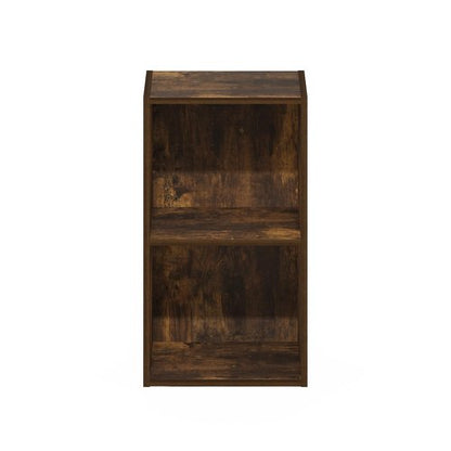 Furinno PASIR Book Shelf, 2-Tier Modern Bookshelf, Open Shelves Bookcase 9 x 12 x 21, Easy Assembly, for Living Room, Bedroom, Home Office, Amber Pine