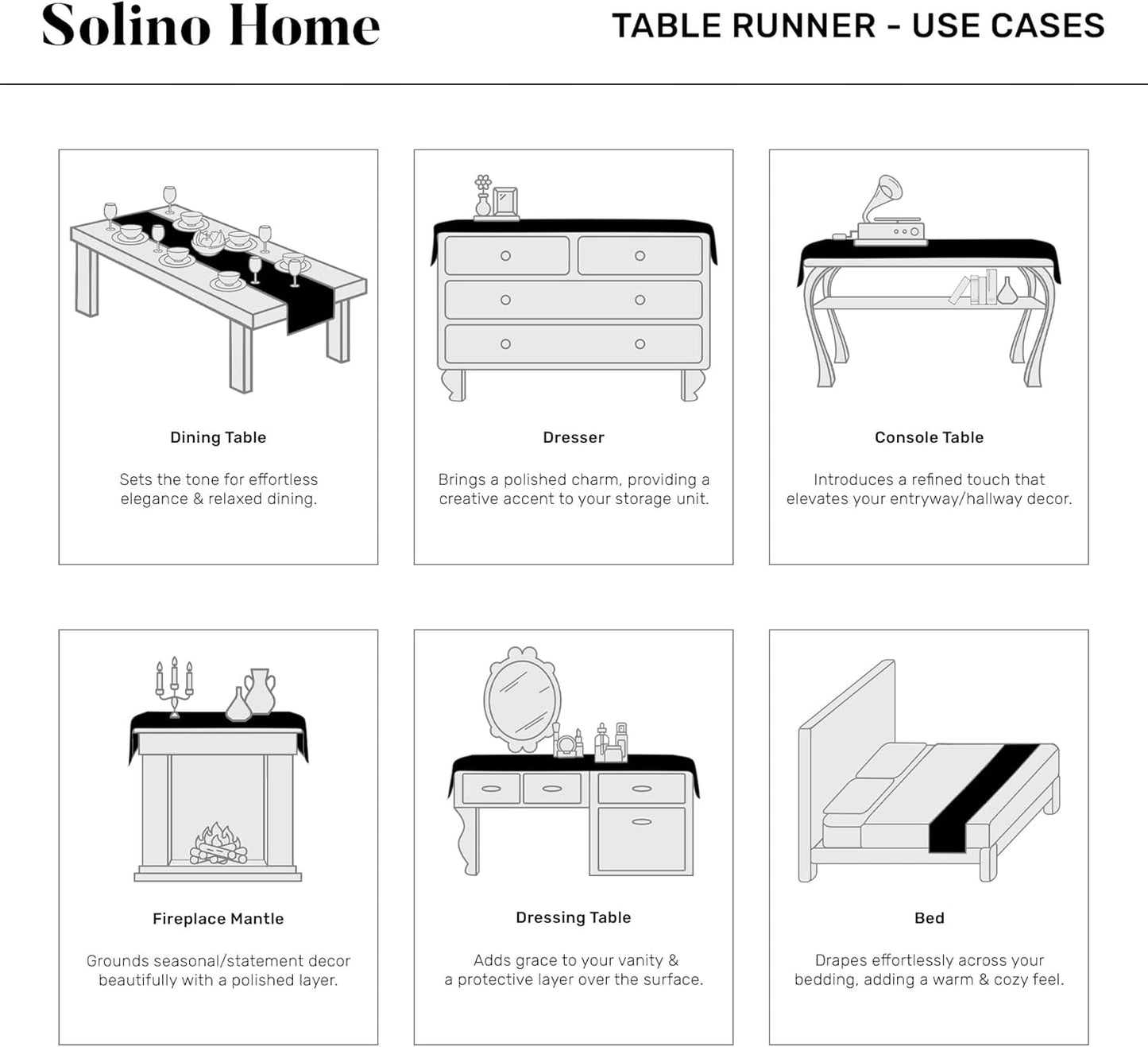 Solino Home Linen Table Runner - 100% Pure Ivory Linen, 14 x 90 Inches for Dining & Special Occasions