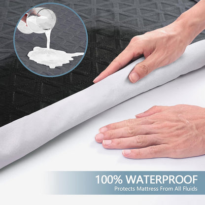 Regine Switzerland Premium Waterproof Mattress Protector - Breathable Cooling Bed Cover, California King Size, Gray