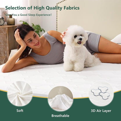 Skiennix Twin Size Waterproof Mattress Protector - Bamboo Cooling Pad with Deep Pocket | Breathable 3D Air Fabric