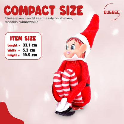 Quebec Christmas Mischief Makers - Naughty Santa’s Little Helper Elf Doll with Soft Body & Vinyl Face