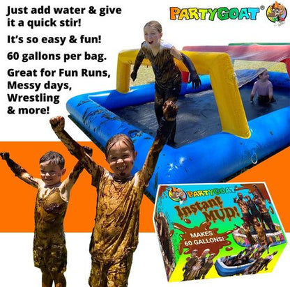 Instant MUD - Safe, Clean Fake Mud for Wrestling & Fun Runs | Makes 60 Gallons with Just Water