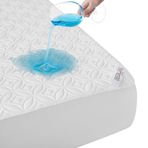 BEDLORE Waterproof Mattress Protector, RV Queen Size Mattress Pad Noiseless with Deep Pocket 6"-18" Depth, Soft Breathable Dirt-Proof Bed Mattress Cover Washable (White)