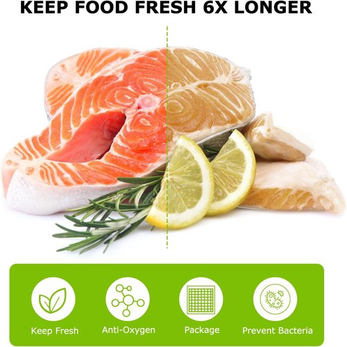 Bonsenkitchen Precut Vacuum Bags - Commercial Grade 100 Quart | BPA-Free, Thick Embossed 8" x 12" for Food Storage & Sous Vide Cooking