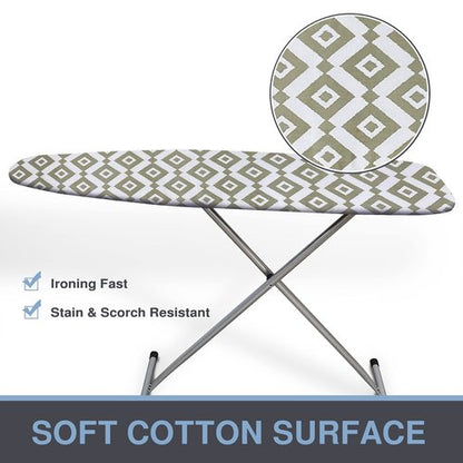VividPaw Ironing Board Cover and Pad, Standard Size 15x54, Thick Padding, Elastic Edge, Resist Scorching and Staining, Adjustable Fastener, Heavy Duty Floral Iron Board Covers (Khaki)