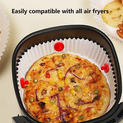 Air Fryer Magnets - 8PCS Strong Magnetic Silicone Clips | Secure Parchment Paper, 100% Food-Safe, Red