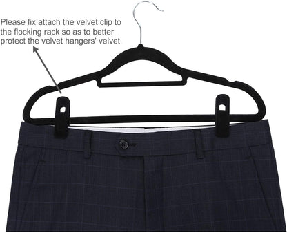 Skiennix Velvet Hanger Clips - 20 Pack Strong Clips for Skirts & Pants | Black Color