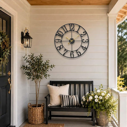 30 Inch Outdoor Wall Clock - Black, Waterproof | Variation: Black - Arab+30 Inch