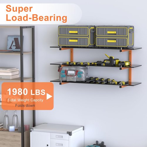 Lumber Rack | Heavy-Duty Wall-Mounted Storage System - 9-Level Organizer for 1980 LB Capacity