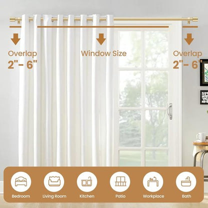 Gold Curtain Rod | Adjustable 28-48 Inch with 2 Brackets | Easy Installation for Living Room & Bedroom