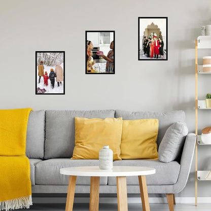 JCJMY 13x22 Picture Frame - Black Wall Gallery Frame for Horizontal & Vertical Photos