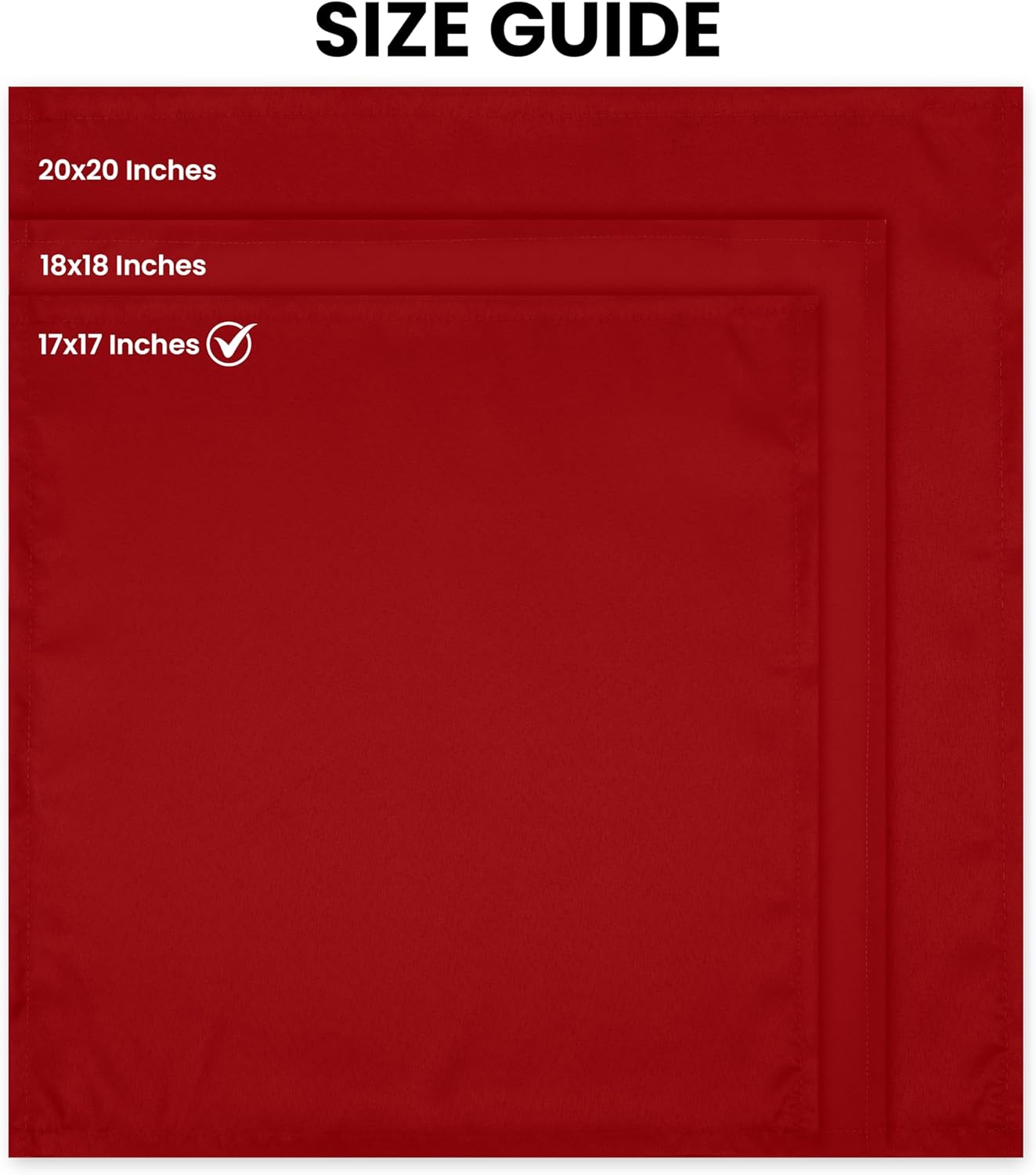 Utopia Home Cloth Napkins - 24 Pack Red, 17x17 Inches, 100% Polyester, Washable & Reusable for Events