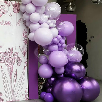 Voircoloria Metallic Purple Balloons - 12-Inch Chrome Latex Party Balloons | 66-Pack for Celebrations