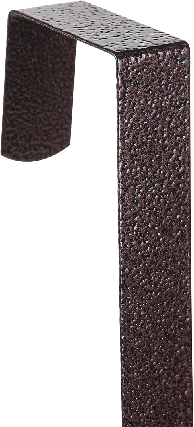 Sattiyrch 12" Wreath Hanger - Durable Steel Over The Door Hook | Textured Brass Finish, 2 Pack