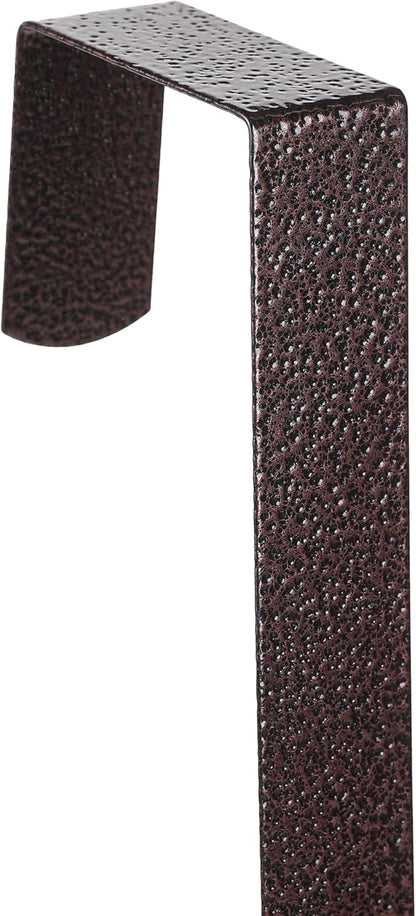Sattiyrch 12" Wreath Hanger - Durable Steel Over The Door Hook | Textured Brass Finish, 2 Pack