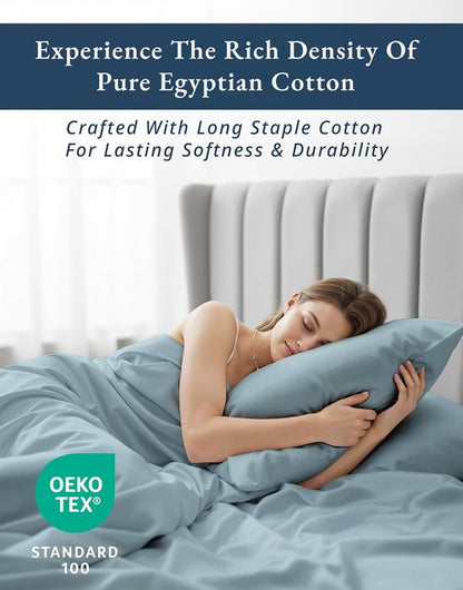 LANE LINEN California King Sheets Set - Ultra Soft 100% Egyptian Cotton with Luxury French Blue Finish