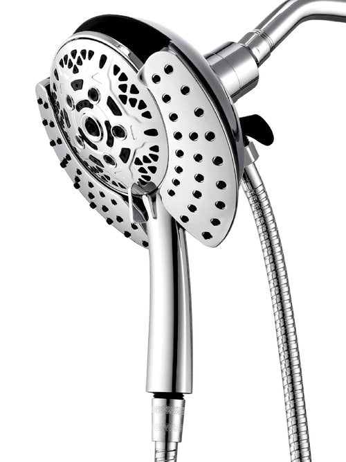 INAVAMZ Shower Heads with Handheld Spray Combo: 7.2" Rain Shower Head & Handheld Shower Head 2-IN-1 Shower Head with 60" Rotatable Stainless Steel Hose, Shower Trim Systems