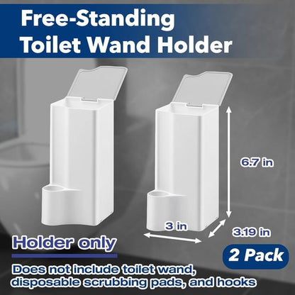 Clorox Toilet Holder - Space-Saving Wall-Mount & Free-Standing Storage for Disposable Scrubbing Pads | 2-Pack