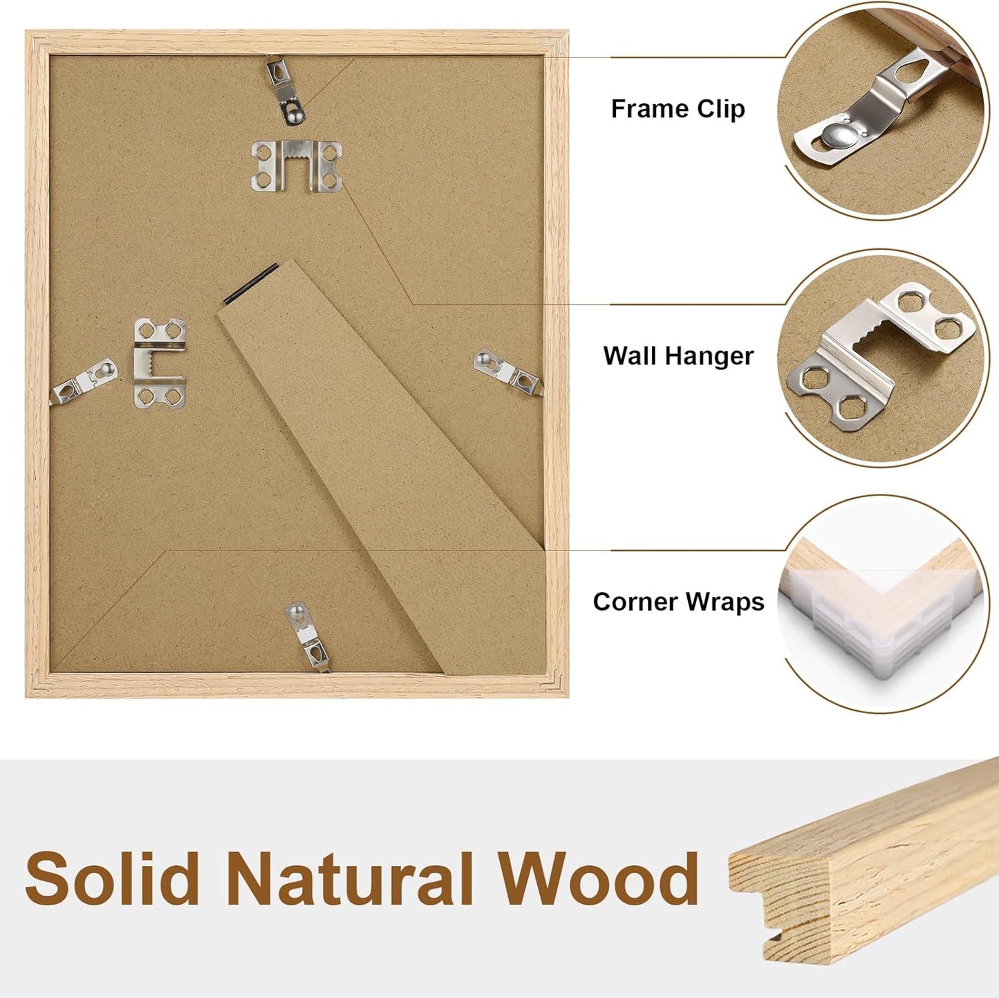 Vittanly 8x10 Picture Frame - Solid Wood with Plexiglass & 5x7 Mat | Versatile Wall Hanging or Tabletop Decor