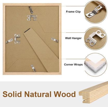 Vittanly 8x10 Picture Frame - Solid Wood with Plexiglass & 5x7 Mat | Versatile Wall Hanging or Tabletop Decor