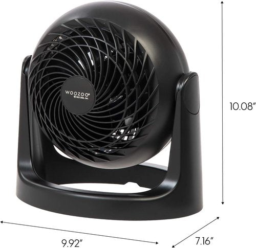 IRIS USA WOOZOO Desk Fan - Quiet Air Circulator with 3 Speeds & 360° Tilt | 52ft Air Distance, Black