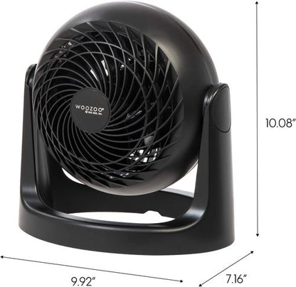 IRIS USA WOOZOO Desk Fan - Quiet Air Circulator with 3 Speeds & 360° Tilt | 52ft Air Distance, Black
