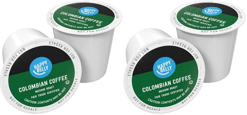 Happy Belly Medium Roast Coffee Pods - Colombian Flavor | Keurig Compatible | 24 Count (Pack of 2)