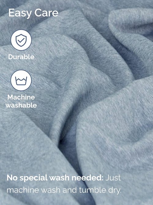 Extra Deep Full Sheet Set - 6 Piece Breathable and Cooling Sheets - Hotel Luxury Bedding for Women, Men, Kids & Teens - Easy & Secure Fit - Soft and Wrinkle Free - Extra Deep Pockets - Heathered Blue