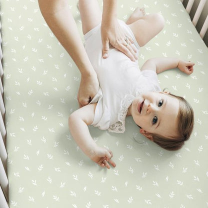KeaBabies 2-Pack Baby Crib Sheets for Boys, Girls - 52x28 Viscose Derived from Bamboo Toddler Bed Sheets Neutral, Fitted Crib Mattress Cover for Standard Baby Bedding, Soft & Cozy (Herb)